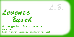 levente busch business card